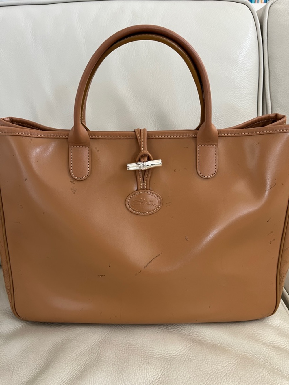 Longchamp leather tote bag